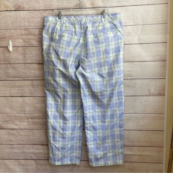 IZOD PLAID GOLF PANTS IN BLUE AND GREEN - Picture 4 of 5